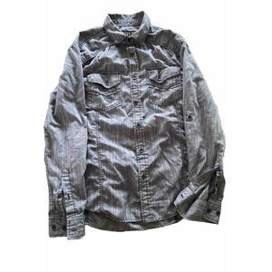 Men's Size Med Surplus Denim Look Button Down Excellent